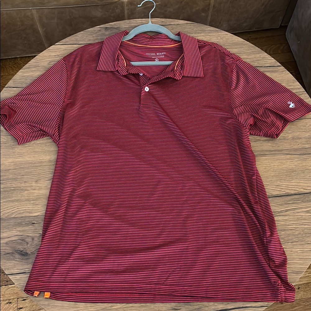 Michael Stars Red Polo Shirt Classic Design